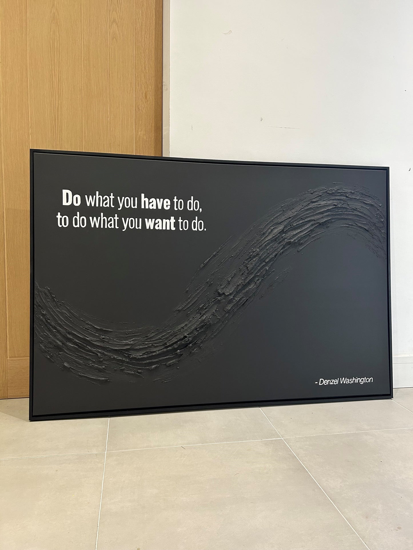 Black Textured Quote (Framed)