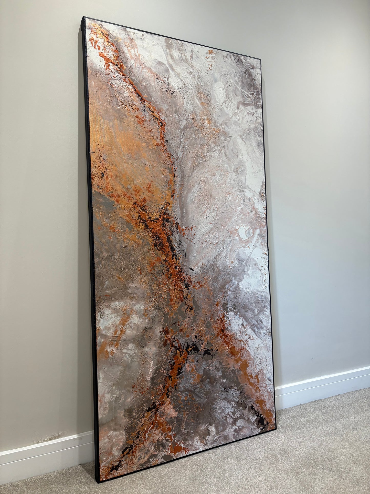 Bronze, Beige And White Abstract Painting