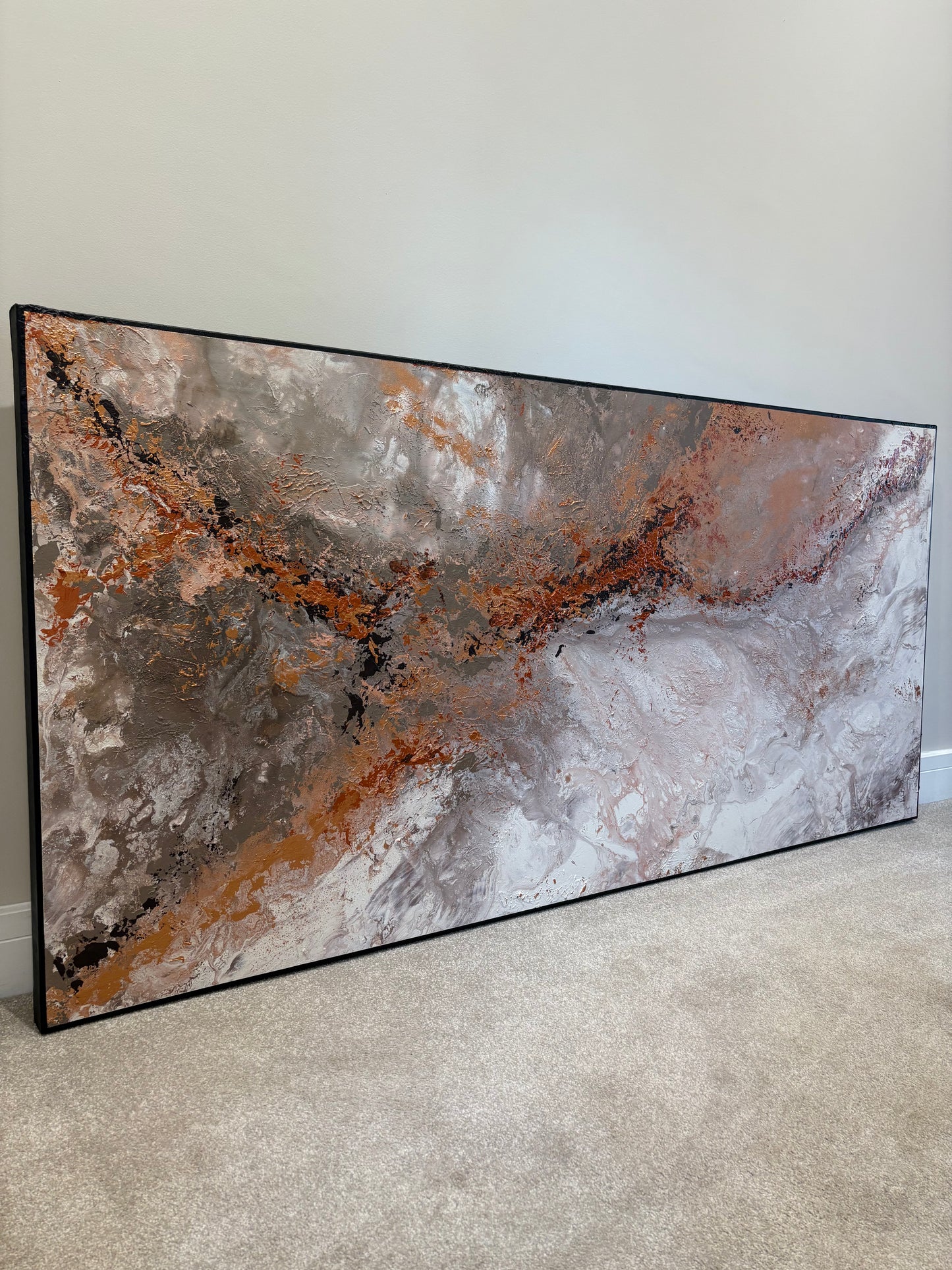 Bronze, Beige And White Abstract Painting