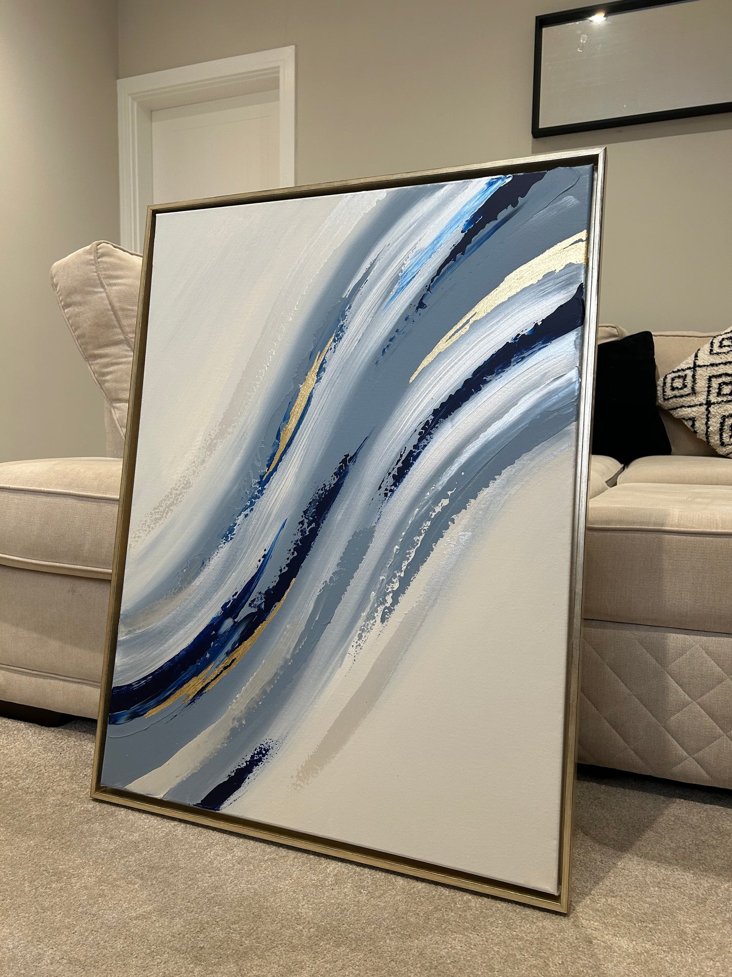 Blue, Beige & Gold Wave
