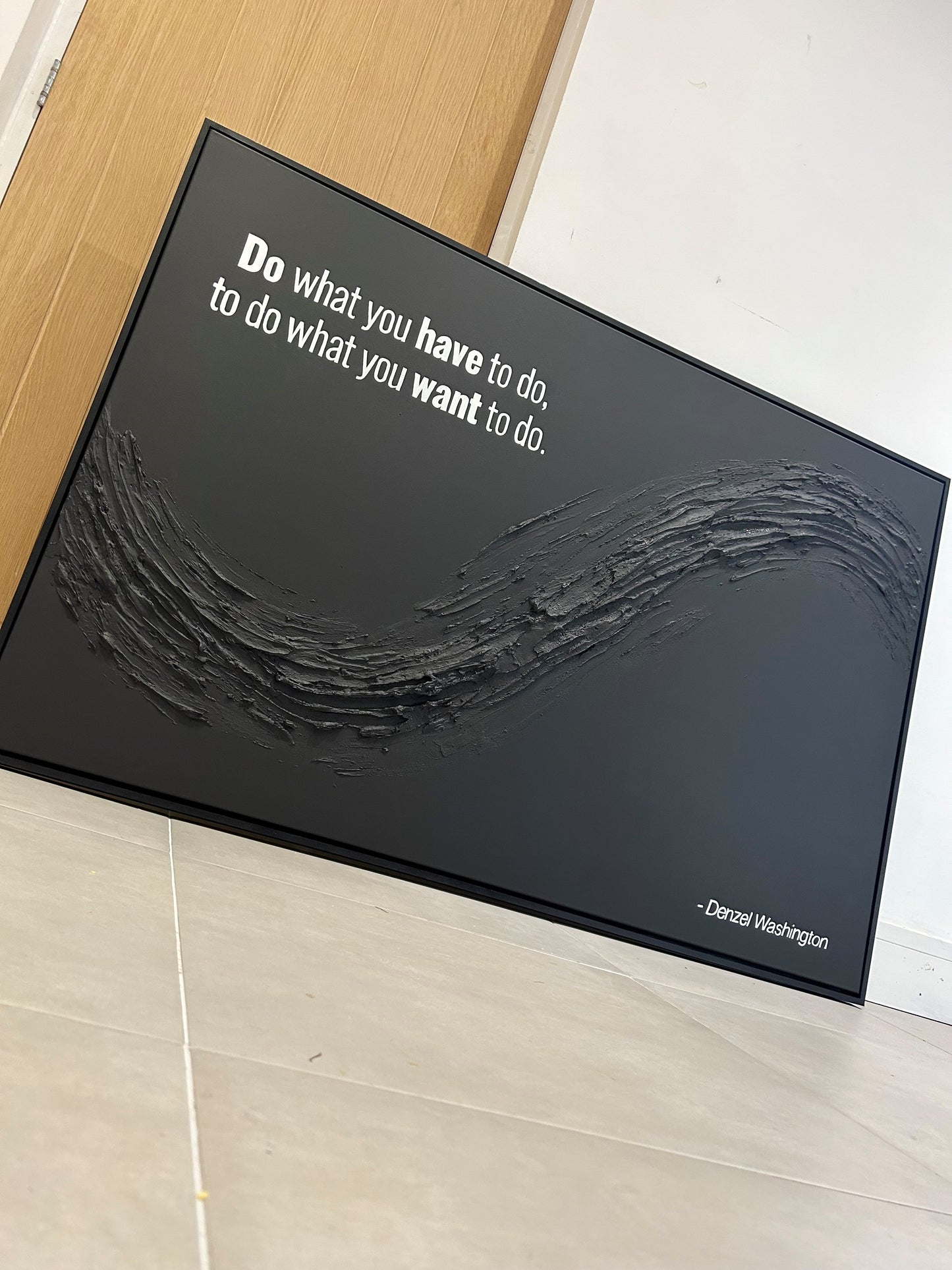 Black Textured Quote (Framed)