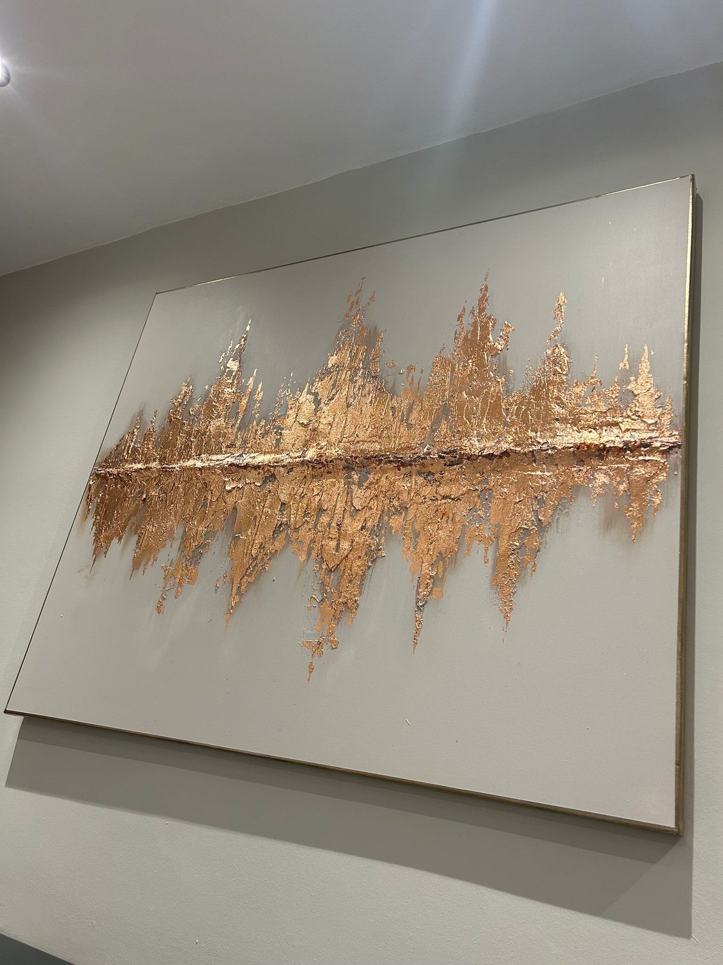 Copper Gold Leaf Textured Sound Wave