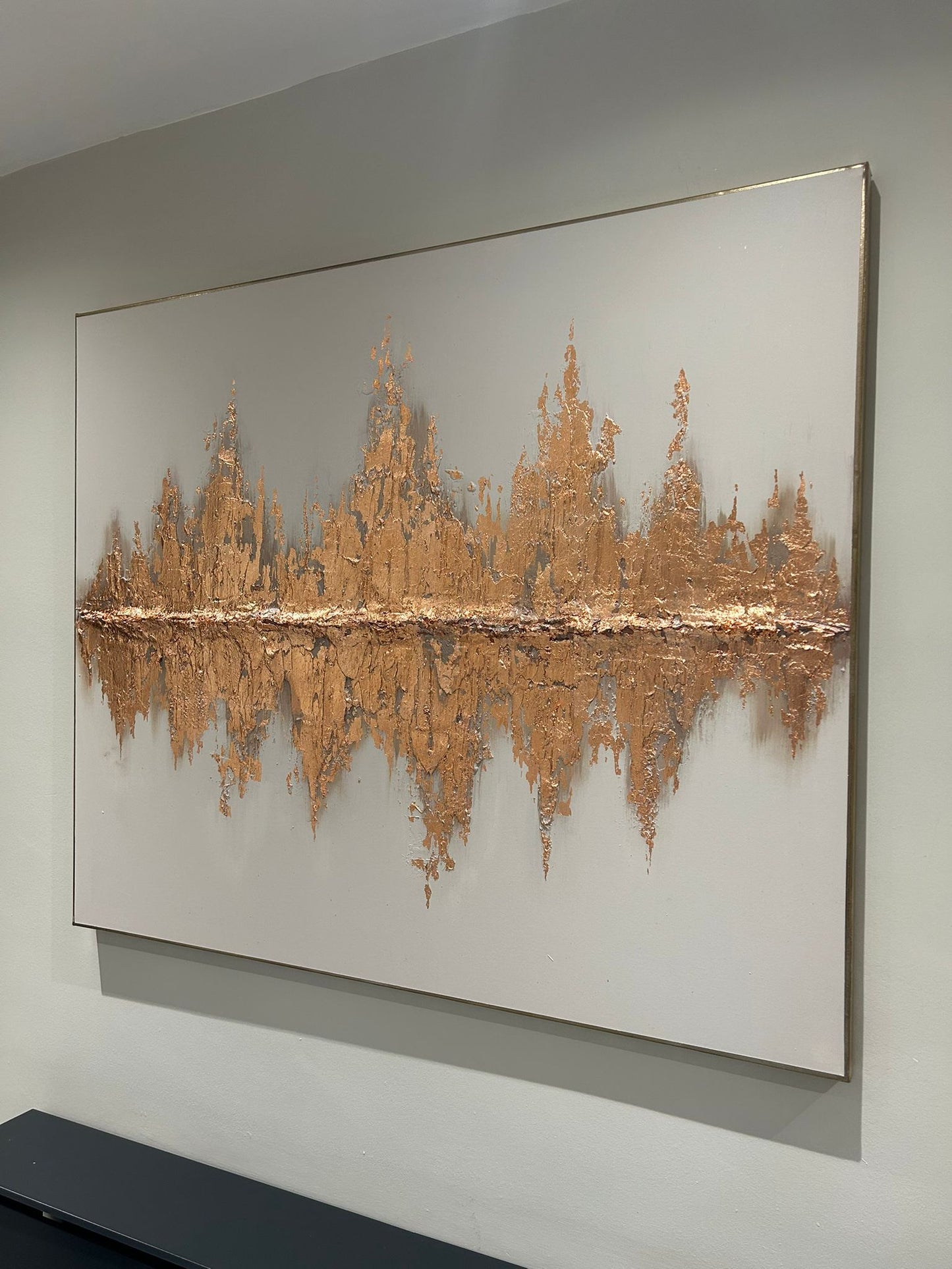 Copper Gold Leaf Textured Sound Wave