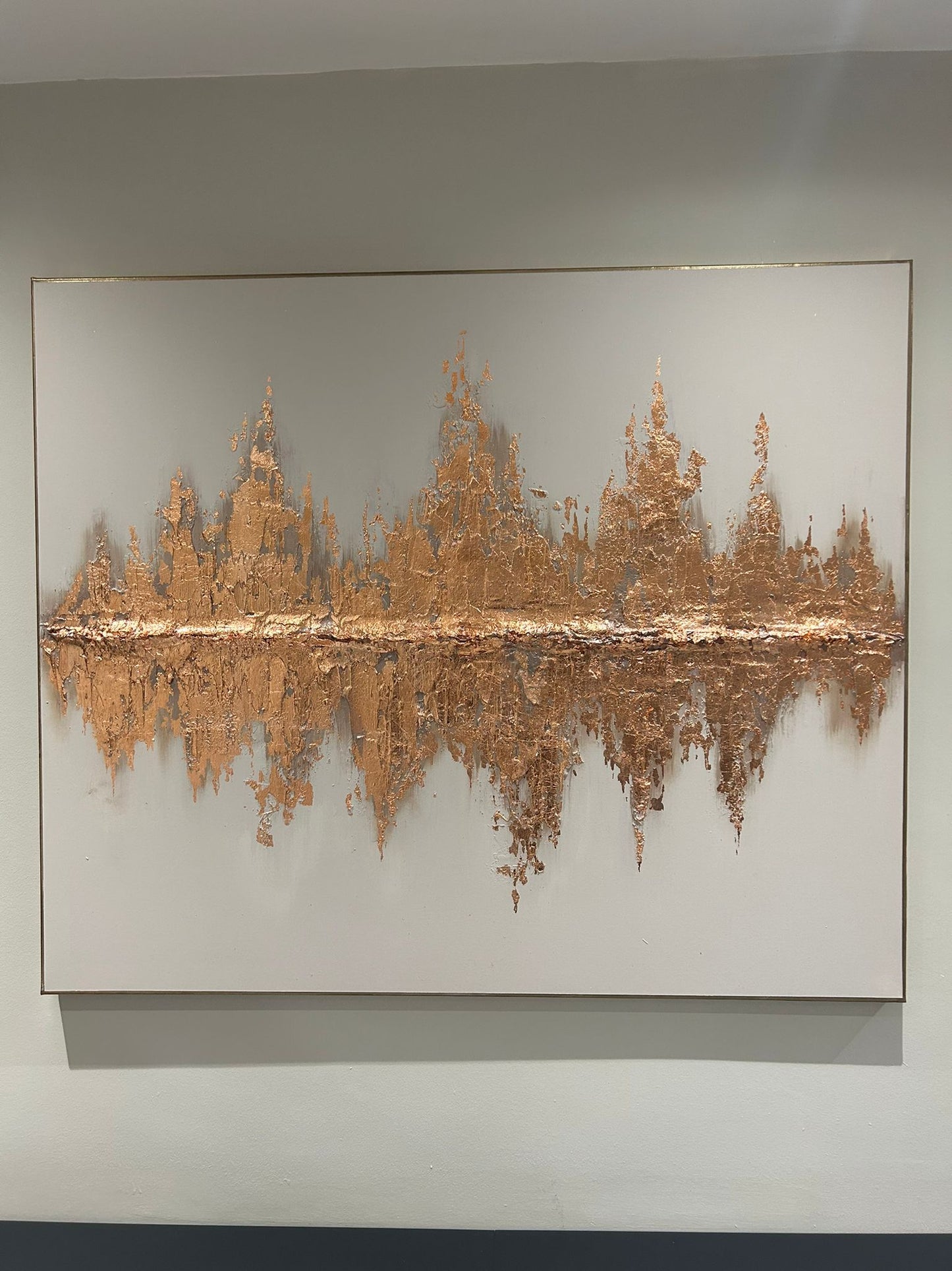 Copper Gold Leaf Textured Sound Wave