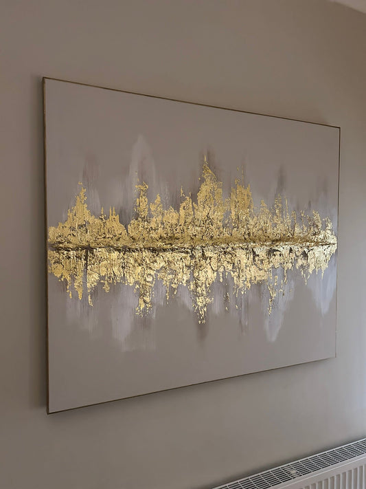 Gold Leaf Textured Sound Wave