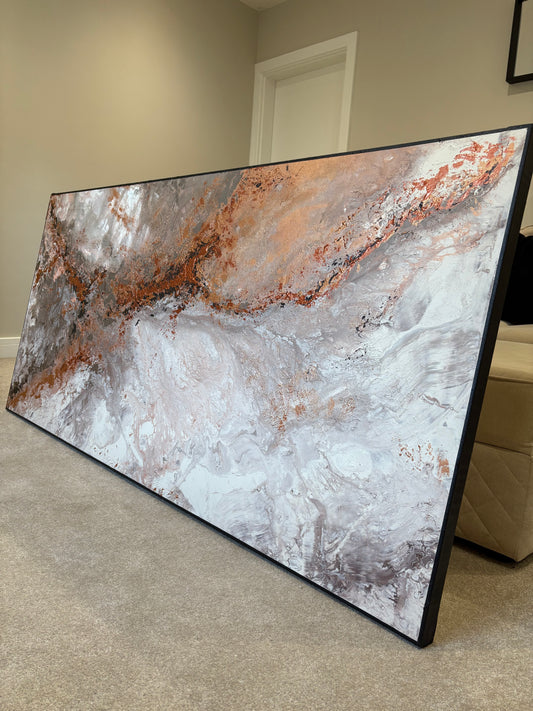 Bronze, Beige And White Abstract Painting