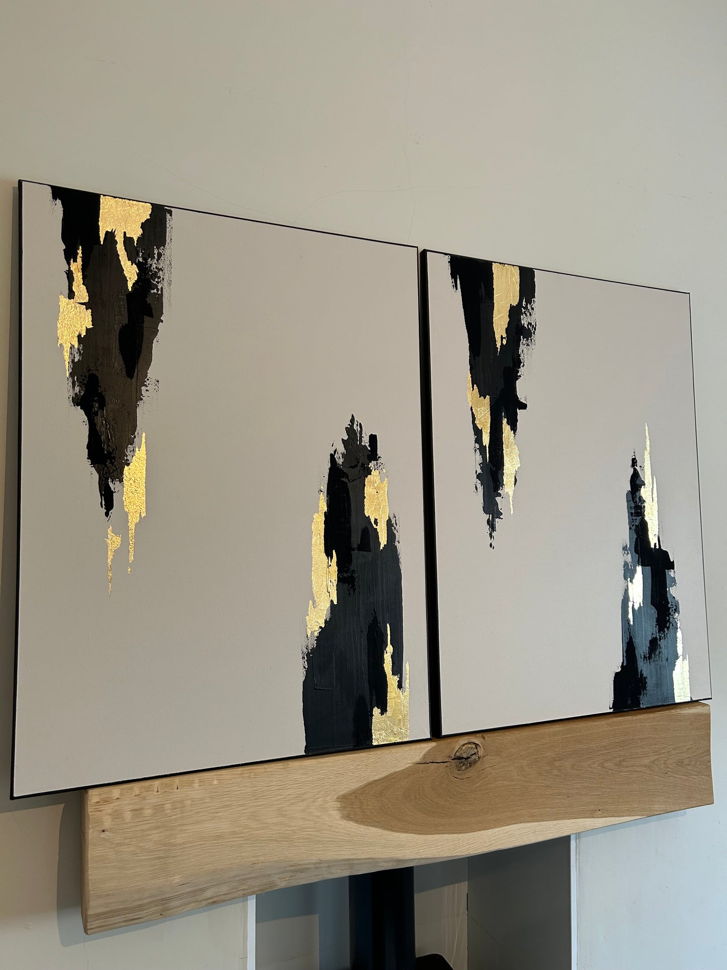 Black & Gold Leaf Minimalist Twin Set