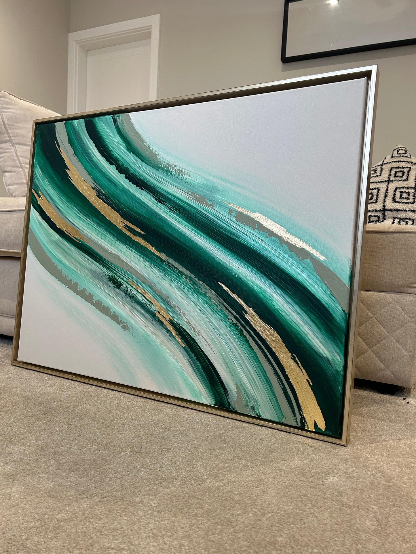 Green, Beige & Gold Wave